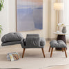 Accent Chair Upholstered Lounge Armchair with Footstool, Adjustable Backrest