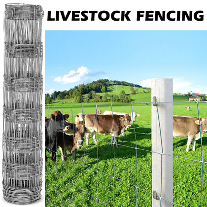 25M Long 80cm High Stock Fencing Livestock Fence Galvanised Wire Sheep Barrier