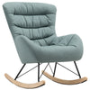 Soft Comfy Padded Rocking Chair Wood Legs Gliding Rocker Accent Lounge Armchair