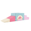 7-Piece Foam Climbing Blocks Soft PU Leather Play Gym-Pink