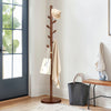 Wooden Coat Rack Freestanding Tree Stand Heavy Duty Coat Hanger Stand w/8 Hooks