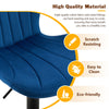 2x 360° Swivel Bar Stools Velvet Gas Lift Chairs Kitchen Pub Chair