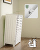 Mondeer Shutter Bathroom Storage Cabinet Floor Standing w/ 2 Adjustable Shelves