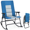 Foldable Padded Rocking Chair Oversized Garden Zero Gravity Seat with High Back