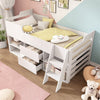 Cabin Bed Kids Mid Sleeper with Chest of Drawers and Ladder Wooden Bed Frame