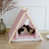 Large Pet Teepee Bed Cat Kitten Dog Puppy Igloo Play Tent Tipi House Cushion Mat