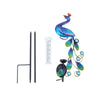 Outdoor Solar Peacock Stake Light with Rain Gauge Art Iron LED Pathway Lawn Lamp