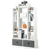 12 Tier Bookshelf Open Storage Wood Bookcase Organizer Display Shelf