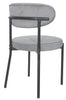 set of 4 Grey Velvet Dining Chairs Velvet Seat Chairs Plush seat and backrest