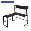 L-Shaped Corner Computer Desk Large PC Table Workstation with Storage Bookcase