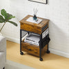 Side Table Coffee Table End Table NightStand Bedside Table with Charging Station