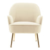 Modern Velvet Tub Armchair Club Sofa Accent Chair w/ Metal Legs For Living Room