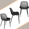 COSTWAY Dining Chair Set of 4 Modern Plastic Kitchen Chairs with Metal Legs