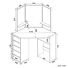 Corner Mirror Dressing Table with LED Lights White Makeup Desk 5 Drawers & Stool