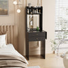 Dressing Vanity Table 2 Drawers Desk with LED Light Mirror Fold-up Side Panel