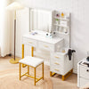 Dressing Table White Desk Makeup Vanity Table Drawers Stool Set Shelf Dresser