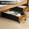 Smilesun 2×50L Under Bed Storage Box with Wheels & Lid Large Storage Containers