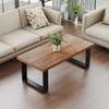 Coffee Table Farmhouse 120cm Rectangle Wooden Oak Black Living Room Center Unit