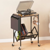 2-Tier Record Player Stand, Record Player Table Hold 80 Records with Storage UK