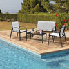 4 Pieces Patio Furniture Set Outdoor All-Weather Conversation Set Grey