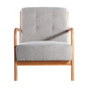 Modern 1 Seater Fabric Retro Sofa Armchair Linen Wooden Frame Foam Seat Cushion