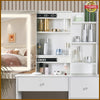 Modern Vanity Dressing Table with LED Light Mirror Storage Shelves & 4 Drawers