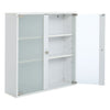 Wall Mounted Shaving Medicine Storage Cupboard Bathroom Cabinet Dual Glass Doors