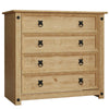 Corona 4 Drawer Rustic Chest Mexican Solid Waxed Pine Storage Bedroom Cabinet