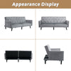 Fabric Sofa Bed 3 Seater Sofa Settee Recliner Couch with Solid Wooden Legs Grey