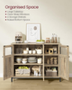 Sideboard Industrial Cabinet Storage 3 Door Glass Wood Steel Console Unit