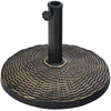 12kg Round Resin Patio Umbrella Base Heavy-duty Outdoor Umbrella Stand w/Knob
