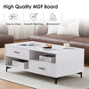 High Gloss Coffee Table MDF Drawer Shelf Storage Living Room Lounge Metal Legs