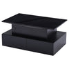 Lift Top LED Coffee Table with Storage Drawer Wooden Living Room Furniture Black