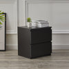 2 Drawers Black Bedside Cabinet Storage Nightstand Bedroom Chest Of Drawers
