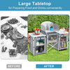 Outdoor 2-6 Shelf Camping Foldable Cupboard Kitchen Station Cook Table Aluminum
