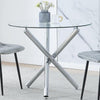 Clear Glass Round Dining Room Table With Cross Legs Modern Kitchen Coffee Table
