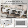 TV Stand Cabinet TV Entertainment Unit With 2 Drawers 2 Doors for Living Room