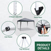 New 3x3(m) Pop Up Gazebo Canopy Portable Tent Event Shelter with Carry Bag Grey