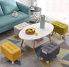Small Pouf Pouffe Seat Footstool Fabric Linen Sofa Footrest w/ Storage Pocket