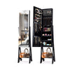 LED Sanding Mirror Jewelry Cabinet Makeup Vanity Armoire Jewelry Organizer Black