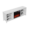 TV Stand Cabinet Unit Table w/ Electric Fireplace Insert Fire Media Heater Flame