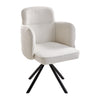 Swivel Office Chair Velvet Feel Fabric White Vanity Home/Office Teddy Fabric