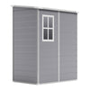 5x4ft Lean To Garden Shed Plastic Storage Tool House Pent Roof & Windor, Grey UK