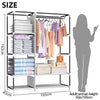 LARGE FABRIC CANVAS WARDROBE WITH HANGING RAIL SHELVING CLOTHES STORAGE CUPBOARD