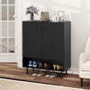 2-Door Kitchen Storage Cabinet with Adjustable Shelf-Black