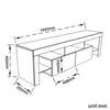 Black&White TV Unit Cabinet Stand with LED Light 160cm High Gloss Doors Storage