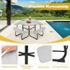 8 person Round Picnic Table Bench Set Outdoor Circular Picnic Table W/4 Benches