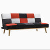 Fabric Foldable Lazy Sofa Bed, Adjustable 2-Tone Couch, Converts to Bed