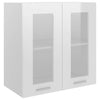 Hanging Glass Cabinet High Gloss White 60x31x60 cm Engineered Wood
