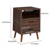 Bedside Table Cabinet 2 Drawers Accent Sofa Side LED Nightstand Storage Unit NEW